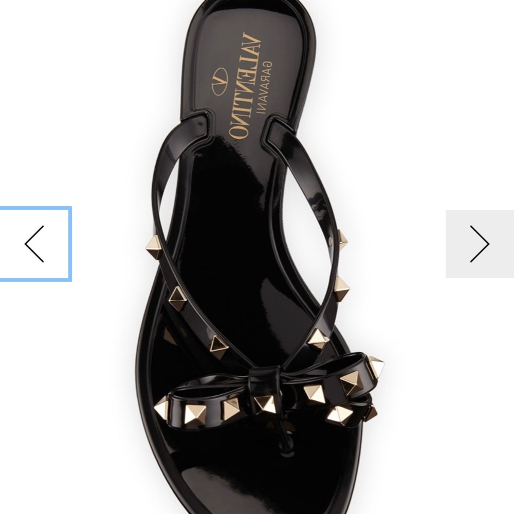 Black Valentino Rockstud Bow Sandals